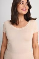 T-shirt Miss Invisible V-neck Sand