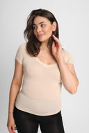 T-shirt Miss Invisible V-neck Sand