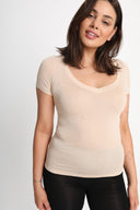 T-shirt Miss Invisible V-neck Sand