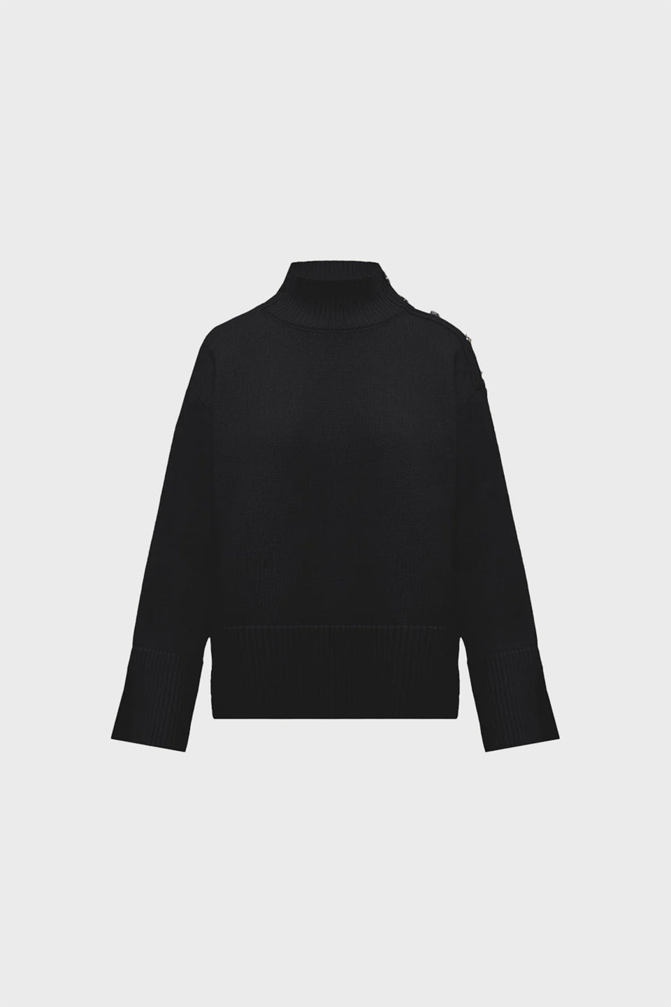 Miss Buttoned Black T-shirt
