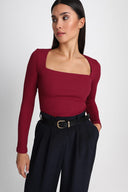 Longsleeve Miss Caro Wine Red