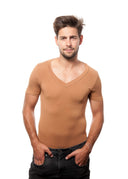 T-shirt Mr Invisible V-neck Caramel
