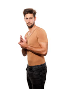 T-shirt Mr Invisible V-neck Caramel