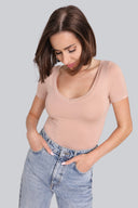 T-shirt Miss Invisible V-neck Cappuccino