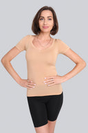 T-shirt Miss Invisible V-neck Nude
