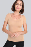 T-shirt Miss Invisible V-neck Nude