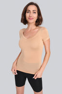 T-shirt Miss Invisible V-neck Nude