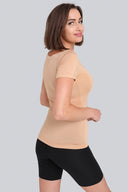 T-shirt Miss Invisible V-neck Nude