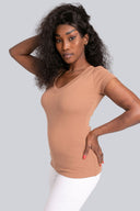 T-shirt Miss Womanly Camel