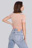 T-shirt Miss Invisible V-neck Cappuccino