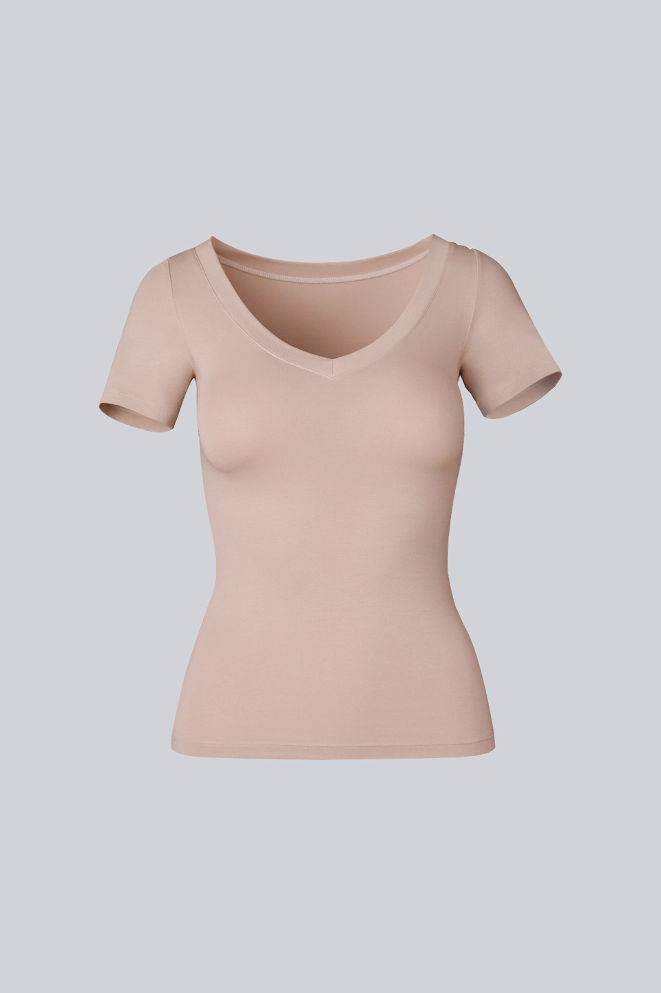 Miss Invisible V-neck T-shirt in Cappuccino