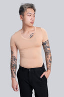 T-shirt Mr Invisible V-neck Nude