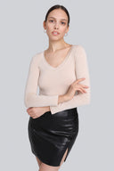 Longsleeve Miss Invisible V-neck Sand