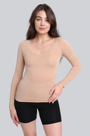 Longsleeve Miss Invisible V-neck Nude