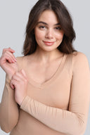 Longsleeve Miss Invisible V-neck Nude