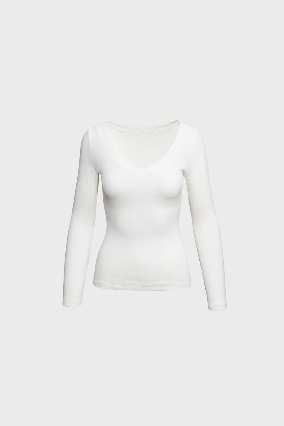 Miss Womanly Off-White Long-Sleeved Top