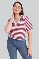T-shirt Miss Marine V-neck Red Stripes
