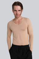 Longsleeve Mr Invisible V-neck Nude