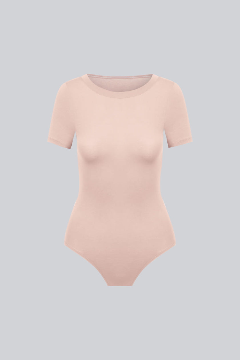Body Miss Invisible Shortsleeve C-neck Cappuccino