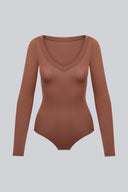 Body Miss Invisible Longsleeve V-neck Chocolate