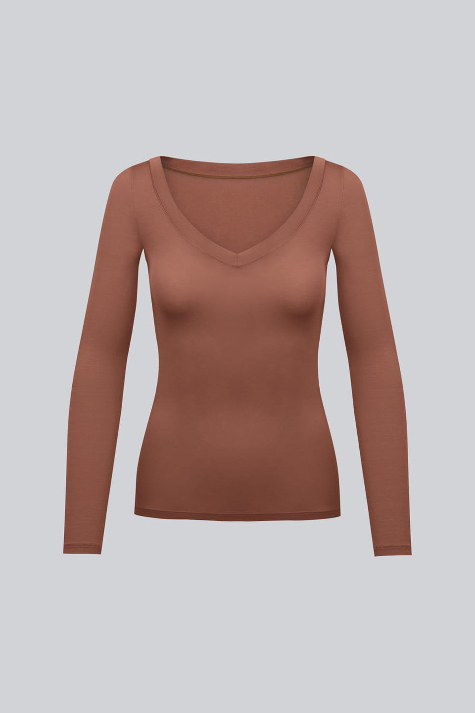 Longsleeve Miss Invisible V-neck Chocolate