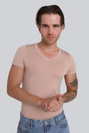 T-shirt Mr Invisible V-neck Cappuccino