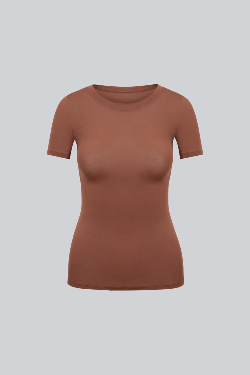 T-shirt Miss invisible C-neck Chocolate