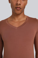 Longsleeve Mr Invisible V-neck Chocolate