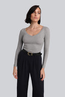 Longsleeve Miss Womanly Melange Grey