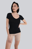 T-shirt Miss Invisible V-neck Black