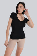 T-shirt Miss Invisible V-neck Black