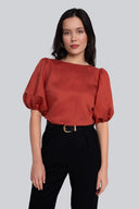 Bluzka Miss Ladylike Red Brown