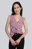 Top Miss Striped Red Stripes
