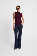 Top Miss Pleated Burgundy