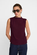Top Miss Pleated Burgundy