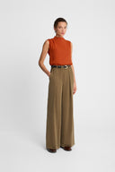 Top Miss Pleated Orange