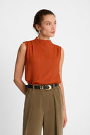 Top Miss Pleated Orange