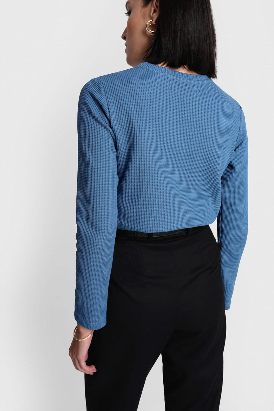 Miss Dapper Blue Long-Sleeved Top