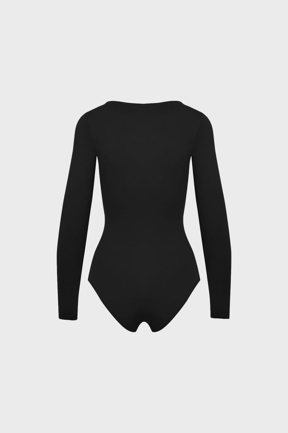 Miss Invisible Long-Sleeved V-neck Bodysuit – Black