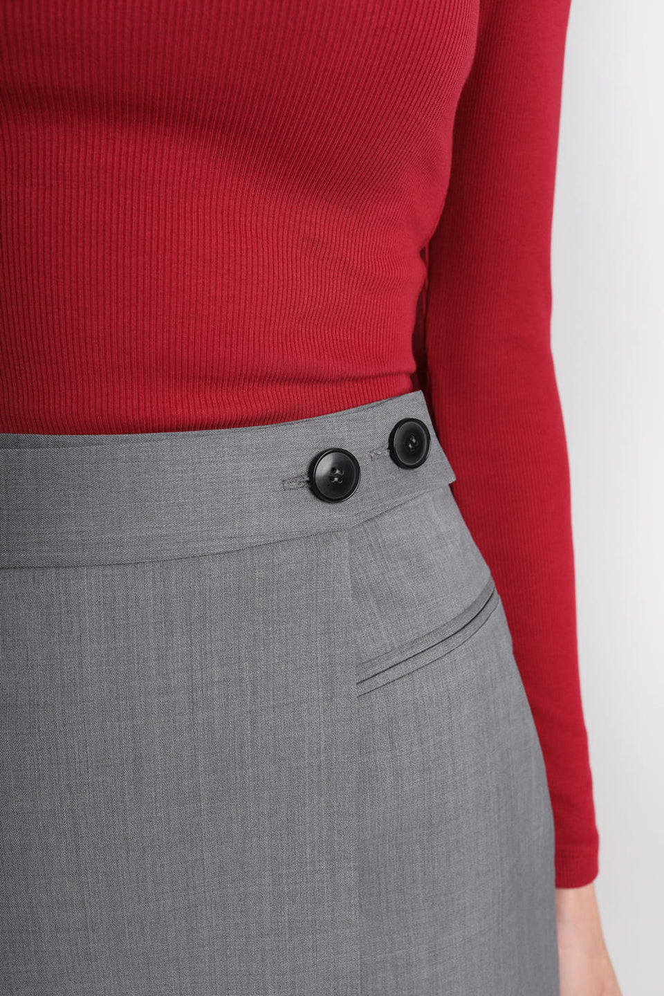 Miss Confident Melange Grey Skirt