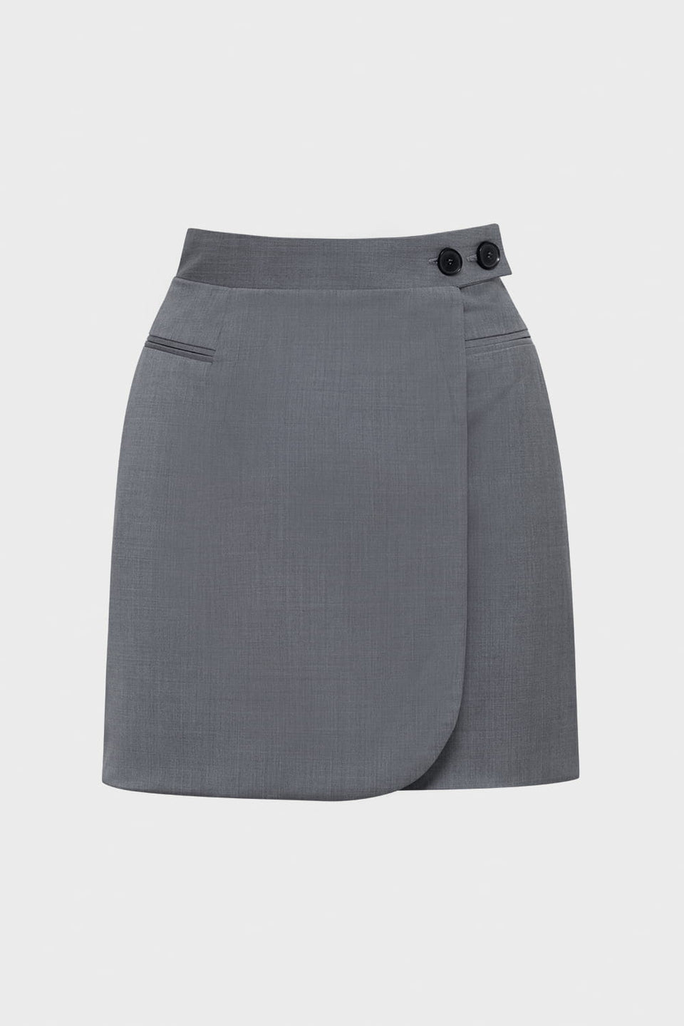 Miss Confident Melange Grey Skirt