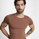 Mr Invisible C-neck T-shirt in Chocolate