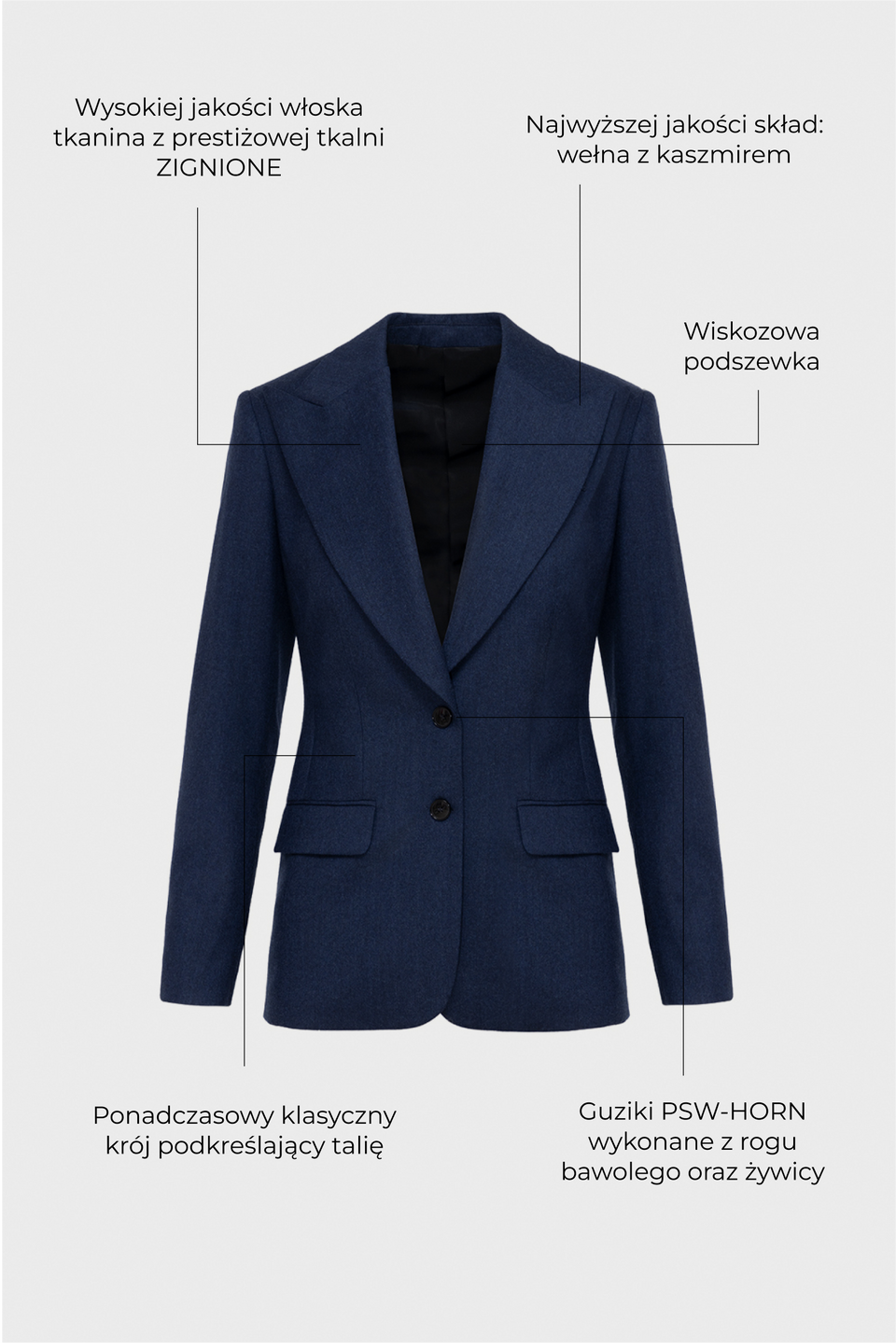 Marynarka Miss Heritage Melange Navy