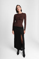 Longsleeve Miss Draped Chocolate