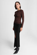 Longsleeve Miss Draped Chocolate