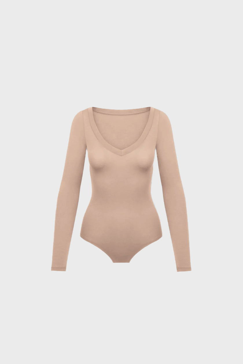 Body Miss Invisible Longsleeve V-neck Nude