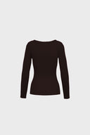 Miss Womanly Long-Sleeved Top – Dark Chocolate