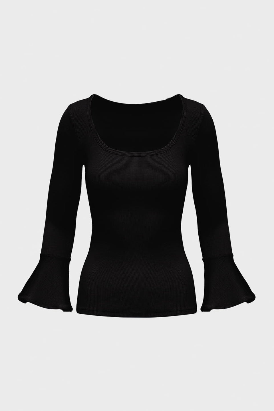 Miss Flair Black Long-Sleeved Top