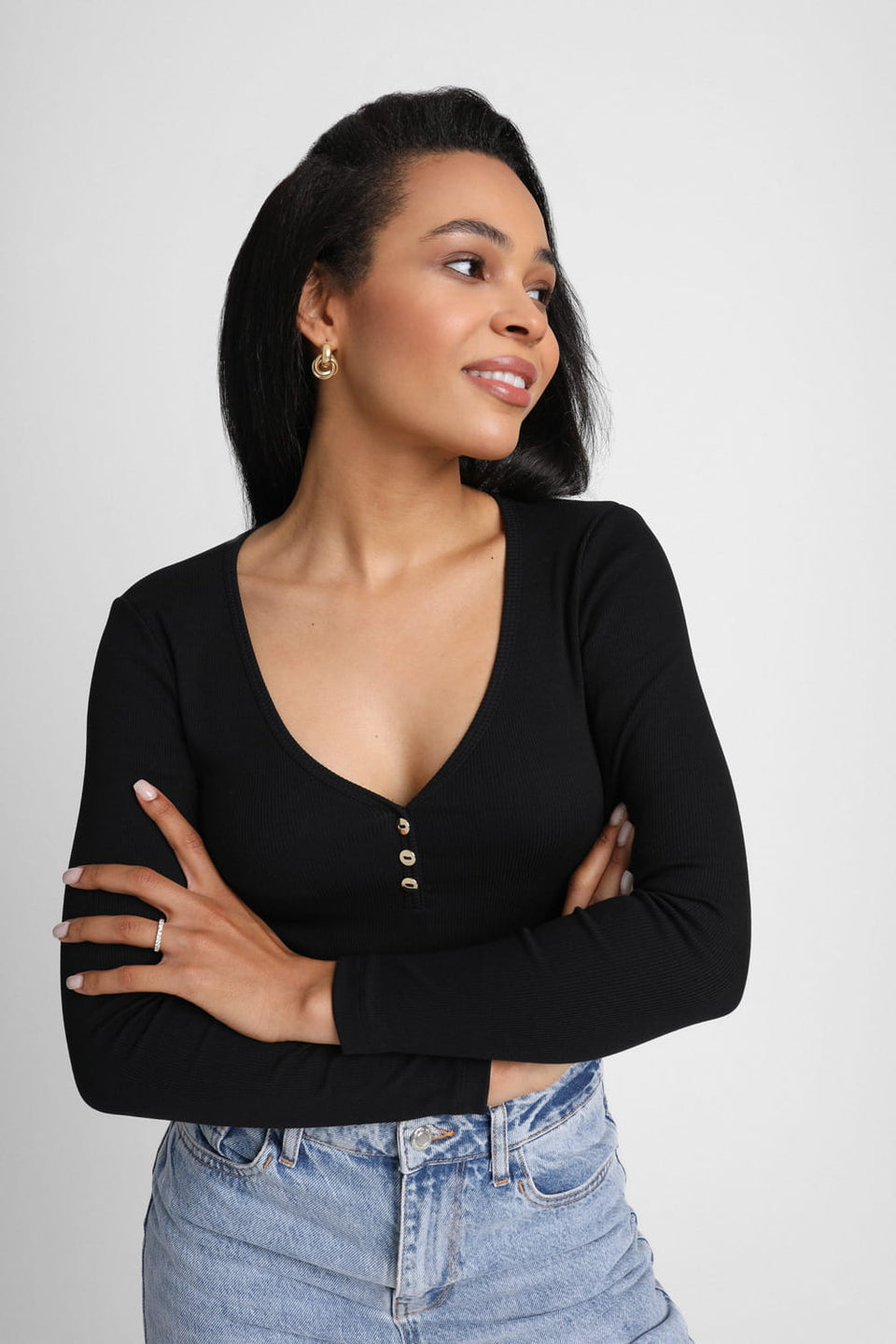 Miss Neat Black Bodysuit