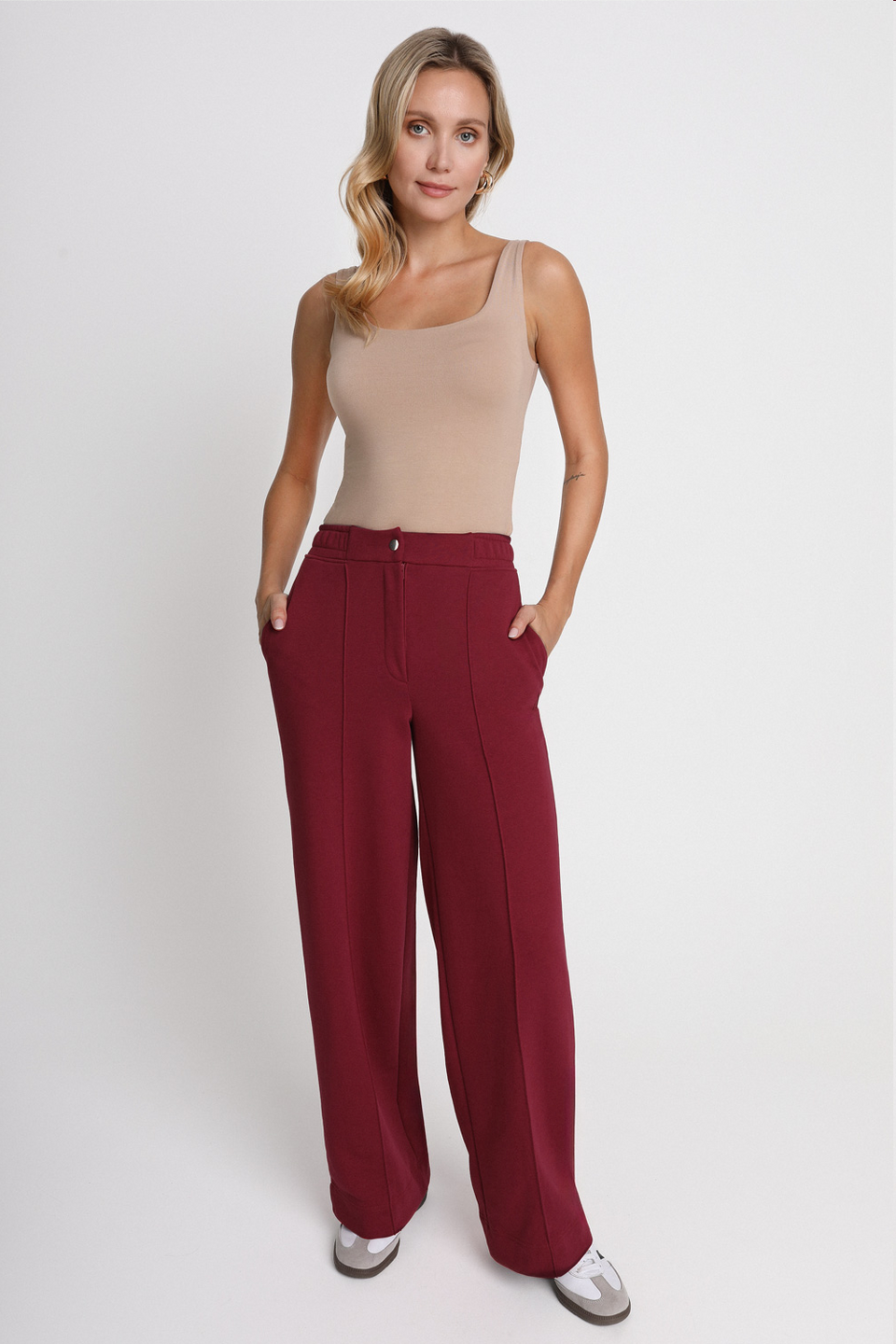 Miss Smooth Wine Red Trousers